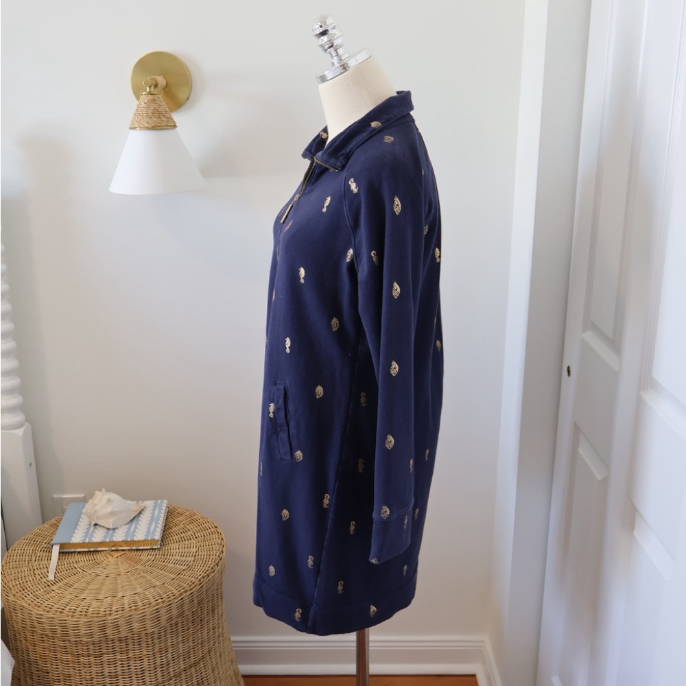 Lilly Pulitzer UPF 50+ Skipper Popover Dress in True Navy It’s For Shore Print - Picture 4 of 7